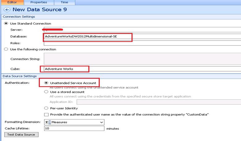 Create an Analysis Service Data Source Connection Using SharePoint PerformancePoint